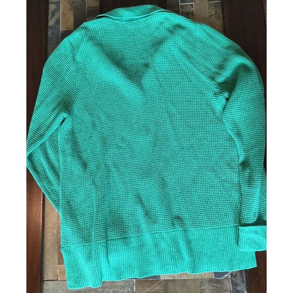 J Jill Sweaters Womens Green Cardigan Long Sleeve Button Up Collared Sz M Tall - Picture 4 of 9